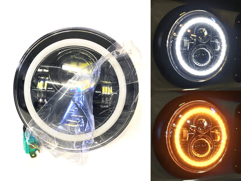 2PCS 7inch Round 500W LED Halo Headlights With White Daytime Running Light (drl) Amber Turn Signal Hi Lo Beam Headlamp I.816499832 2PCS 7inch Round 500W LED Halo Headlights With White Daytime Running Light (drl) Amber Turn Signal Hi Lo Beam Headlamp I.816499832