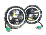 7 Inch Round LED Headlights Halo Angle Eyes For 1961-1980 Scout II & 80-800 Models